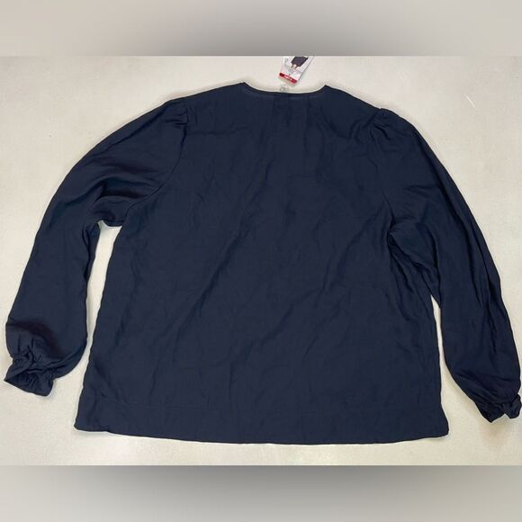 Joie Limited Edition Blouse Peasant Top Women XL Navy Blue Long Sleeve NWT - Picture 3 of 7